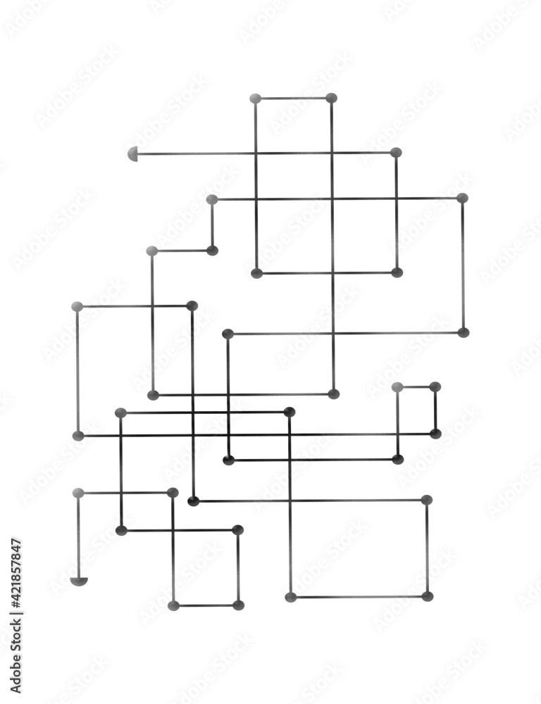 Poster abstract minimalist geometric connection lines and dots. simple graphic technology background, netwo