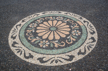 The pavement in temple complex Pura Ulun Danu Beratan