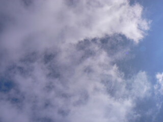 Obraz premium Aerial view of the sky with some clouds