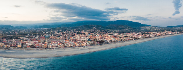 Aerial view of the city of Gioiosa. Calabria Italy