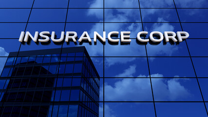 Insurance Corp Skyscraper Office Building 3D Illustration