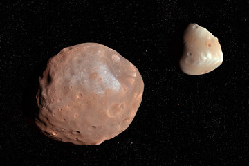 3D Rendering Martian Moons Phobos and Deimos  © Pavel