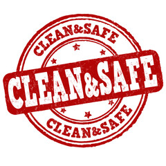 Clean and safe grunge rubber stamp