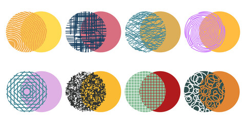 A set of vector elements for social networks. Isolated round abstract elements. Different color options.