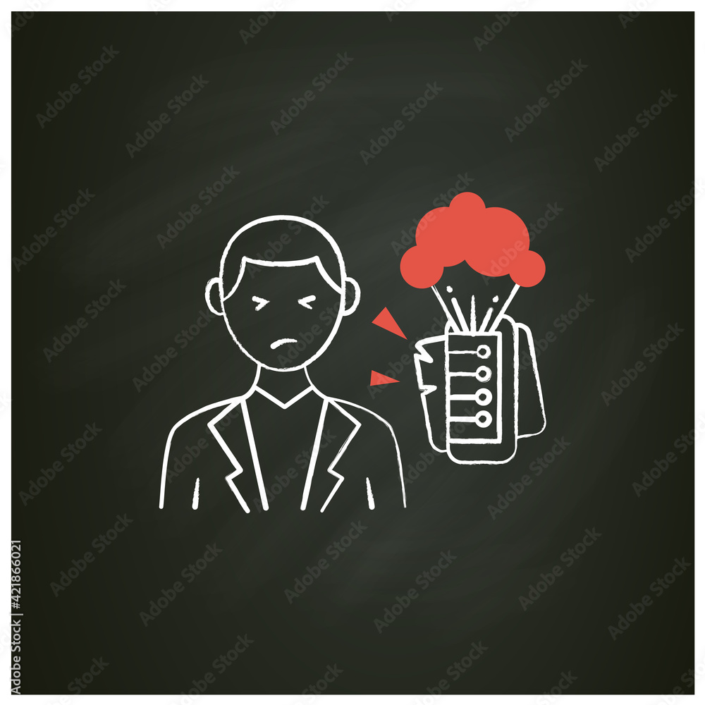 Poster information explosion chalk icon. rapid increase in amount of published information or data. informa