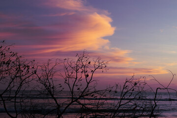 sunset over the river