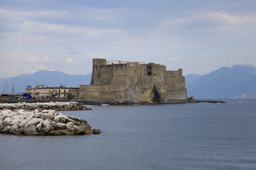 Fototapeta na wymiar The fort of Castel dell' Ovo in Naples, Italy