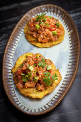 Patacones de Salmon patagonico