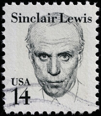 Sinclair Lewis on american postage stamp