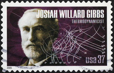 Thermodynamicist Josiah Willard Gibbs on american postage stamp