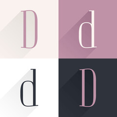 D letter condensed serif font set.