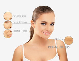 dermal filler treatments .Hyaluronic acid injections for specific areas.Correct wrinkles.