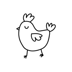 Chicken hand drawn outline doodle icon. Vector sketch illustration for print, web, mobile and infographics
