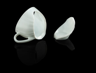 empty broken teacup