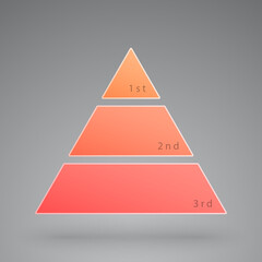 vector infographic red and orange pyramid
