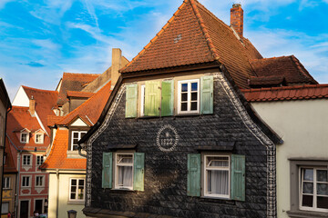 Fototapeta na wymiar Roofs of old European city. Bamberg. Germany.
