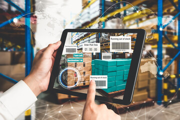 Smart warehouse management system using augmented reality technology to identify package picking...