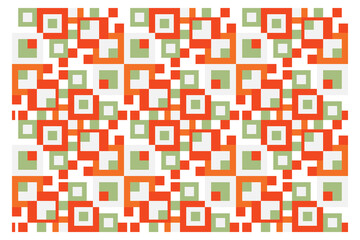 Rectangular pattern of geometric objects.	Traditional surface.