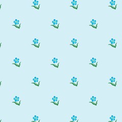 watercolor pattern, seamless pattern with flowers, spring holiday, forget-me-not, digital paper, scrabbooking