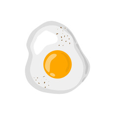 Fried egg on a white background