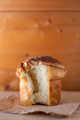 Chocolate hazelnut cruffin (croissant muffin)