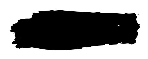 Smear of black paint on a white background