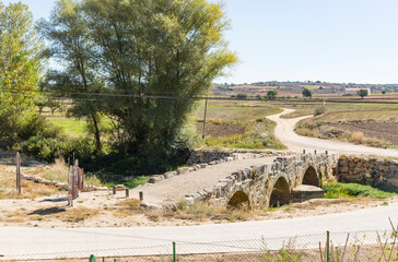 a Roman bridge in Coruna del Conde, province of Burgos, Castile and Leon, Spain