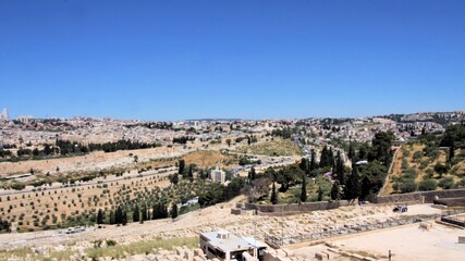 Fototapeta na wymiar A view of Jerusalem from the mount of Olives