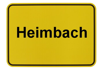 Illustration eines Stadteingangsschildes der Stadt Heimbach