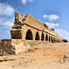 Fototapeta na wymiar The Aqueduct in Caeserea in Israel