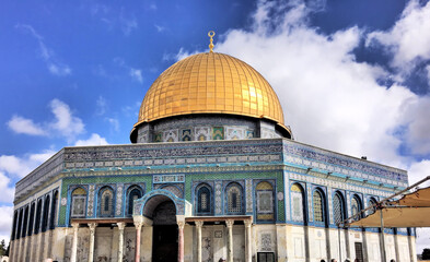 Obraz premium A view of the Dome of the Rock in Jerusalem