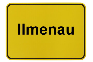 Illustration eines Stadteingangsschildes der Stadt Ilmenau
