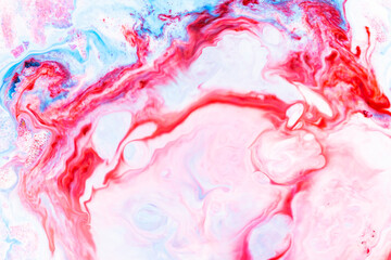 Fluid art. Abstract colorful background, wallpaper. Liquid marbling background. Trendy colorful backdrop
