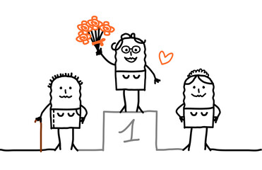 Cartoon Grand-Mothers, the Best one the podium