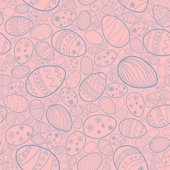 Easter seamless pattern with holiday eggs