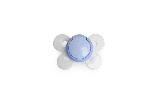 Isolation blue baby pacifier on white