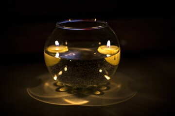 candle in glass
