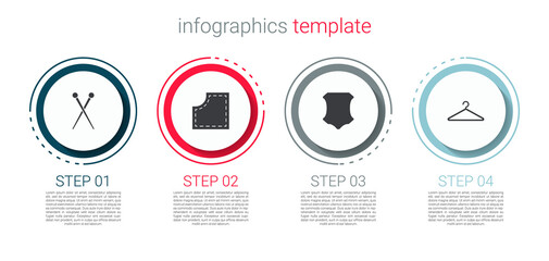 Set Knitting needles, Sewing Pattern, Leather and Hanger wardrobe. Business infographic template. Vector