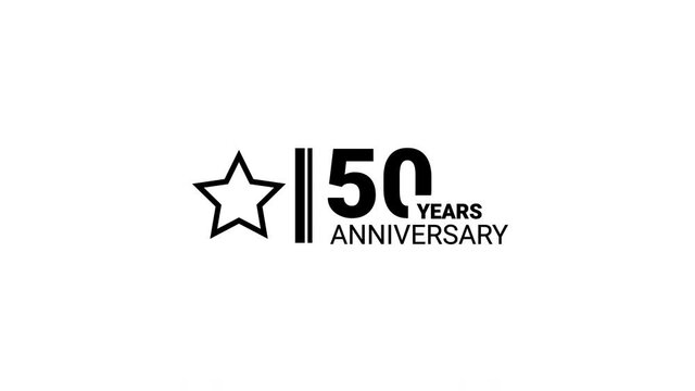 50 years anniversary celebration simple logo animation.