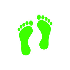 Fototapeta na wymiar Adult foot prints. Ecology. Isolated over white background. Vector illustration. Logo