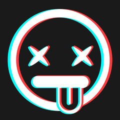 Obraz premium Cartoon smile emoticon symbol, icon in 3d effect with blue and red color