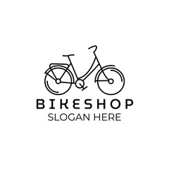 bike shop line art minimalist simple icon logo vector illustration template design. bicycle logo