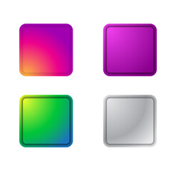 Set of Colorful Buttons for website application and another purposes easy editable color changes