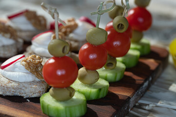 appetiser on a wooden board