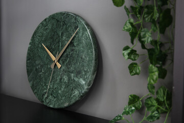 Decorative wall clock, enamel marble wall clock, natural granite stone, artistic photography