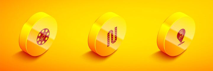 Set Isometric Twister game, Board and Chess icon. Vector