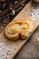 homemade bread on wooden board