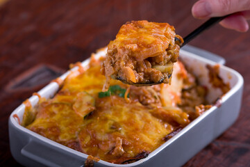 casserole with potatoes and cheese