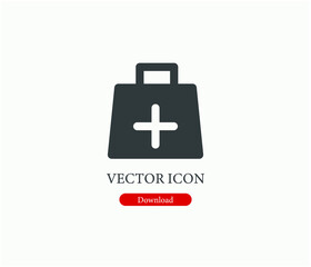 First aid kit vector icon.  Editable stroke. Linear style sign for use on web design and mobile apps, logo. Symbol illustration. Pixel vector graphics - Vector