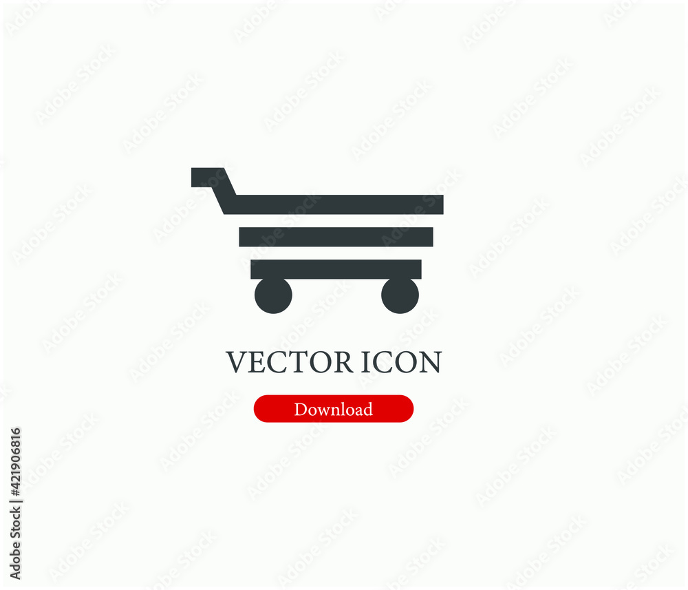 Poster shopping cart vector icon. editable stroke. linear style sign for use on web design and mobile apps,